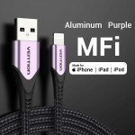 Кабель Vention USB-Lightning 2m 2.4A Aluminum Alloy Purple (LABVH) Кабель Vention USB-Lightning 2m 2.4A Aluminum Alloy Purple (LABVH)