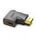 Адаптер HDMI-HDMI Vention F/M Right 90 4K 60Hz gold-plated Black (AIPB0)