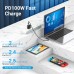 Кабель Type-C-Type-C Vention TPE Nylon 90° Degree PD 100W 5A 480Mbps nickel-plated 0.5m Grey (TAKHD)