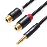 Кабель Audio 3.5мм-2RCA Vention M/F 24К gold-plated 26 AWG 0.3m Black (VAB-R02-B030) Кабель Audio 3.5мм-2RCA Vention M/F 24К gold-plated 26 AWG 0.3m Black (VAB-R02-B030)