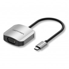 Адаптер Type-C-VGA Vention Luxury 1080P 60Hz gold-plated 0.15m Grey (TDFHB)