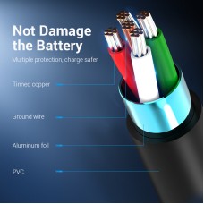 Кабель USB-Type-C Vention PVC PD 60W nickel-plated 3A 480Mbps 2m Black (COKBH)
