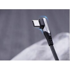 Кабель USB-Type-C Vention 90 прямой угол nickel-plated 3A 480Mbps 1m Black (COEHF)