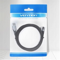 Кабель USB-Type-C Vention 90 прямой угол nickel-plated 3A 480Mbps 1m Black (COEHF)