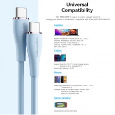 Кабель Type-C-Type-C Vention TPU PD 100W QC 4.0 5A 480мbps 1m Blue (TAWSF)