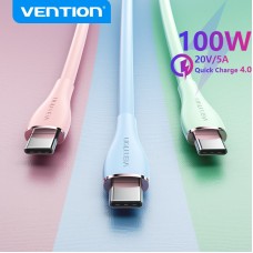 Кабель Type-C-Type-C Vention TPU PD 100W QC 4.0 5A 480мbps 1m Blue (TAWSF)