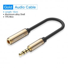 Адаптер Audio 3.5мм-3.5мм Vention M/F CTIA-OMTP gold-plated 0.10m Gold (VAB-S06-B010)