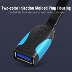 Удлинитель USB-USB 3.0 Vention Flat 5Gbps 1.5m Black (VAS-A13-B150)