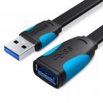 Удлинитель USB-USB 3.0 Vention Flat 5Gbps 1.5m Black (VAS-A13-B150)