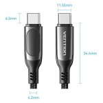Кабель Vention Type-C-Type-C Gen 3.1 PD 100W 5A 1.2m Zinc Alloy Black (TAYBAV)