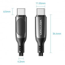 Кабель Vention Type-C-Type-C Gen 3.1 PD 100W 5A 1.2m Zinc Alloy Black (TAYBAV)