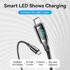 Кабель Vention Type-C-Type-C Gen 3.1 PD 100W 5A 1.2m Zinc Alloy Black (TAYBAV)