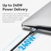 Кабель Type-C-Type-C 4.0 Vention PVC + Cotton Thunderbolt 4 8K 60Hz E-Marker Chip PD3.1 240W 5A 40Gbps 1m Black/Blue (TAVHF)