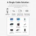 Кабель Type-C-Type-C 4.0 Vention PVC + Cotton Thunderbolt 4 8K 60Hz E-Marker Chip PD3.1 240W 5A 40Gbps 1m Black/Blue (TAVHF)