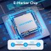 Кабель Type-C-Type-C 4.0 Vention PVC + Cotton Thunderbolt 4 8K 60Hz E-Marker Chip PD3.1 240W 5A 40Gbps 1m Black/Blue (TAVHF)