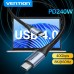 Кабель Type-C-Type-C 4.0 Vention PVC + Cotton Thunderbolt 4 8K 60Hz E-Marker Chip PD3.1 240W 5A 40Gbps 1m Black/Blue (TAVHF)