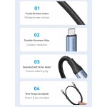 Кабель Type-C-Type-C 4.0 Vention PVC + Cotton Thunderbolt 4 8K 60Hz E-Marker Chip PD3.1 240W 5A 40Gbps 1m Black/Blue (TAVHF)