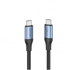 Кабель Type-C-Type-C 4.0 Vention PVC + Cotton Thunderbolt 4 8K 60Hz E-Marker Chip PD3.1 240W 5A 40Gbps 1m Black/Blue (TAVHF)