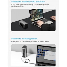 Кабель Type-C-Type-C 4.0 Vention PVC + Cotton Thunderbolt 4 8K 60Hz E-Marker Chip PD3.1 240W 5A 40Gbps 1m Black/Blue (TAVHF)