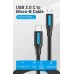 Кабель Type-C-MicroUSB Vention PVC 3A 480Mbps nickel-plated 1m Black (COVBF)