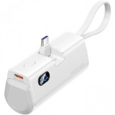 УМБ Vention 4800mAh 22.5W PD 1Type-C 3A In/Out LED display with built-in Type-C cable White