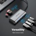 USB HUB Vention 6 in 1 Type-C-SD-TF-USB 3USB 1Type-C PD 87W Gray (TGRHB)