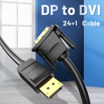 Кабель DisplayPort-DVI-D v.1.2 (24+1) Vention 1080P 60Hz 1m Black (HAFBF)