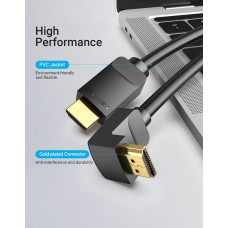 Кабель HDMI-HDMI v.2.0 Vention 4K 60Hz 18Gbps 30AWG 270 HDR Video gold-plated 1m Black (AAQ-A)