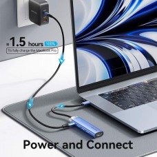USB HUB Vention 5 in 1 Type-C-HDMI-USB 3USB 1Type-C PD 100W Aluminum Alloy Blue (TGESB)