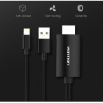Адаптер HDMI-USB-Lightning MHL Vention v.1.4 Apple 3m Black (CEJBI)