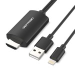 Адаптер HDMI-USB-Lightning MHL Vention v.1.4 Apple 3m Black (CEJBI)