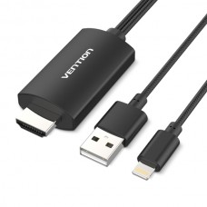 Адаптер HDMI-USB-Lightning MHL Vention v.1.4 Apple 3m Black (CEJBI)