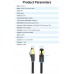 Патч-корд RJ45-RJ45 Vention LAN CAT8 SFTP 40Gbps 2000MHz Copper Cotton Braided Round 3m Black (IKGBI)