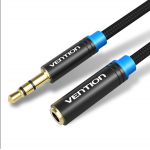 Удлинитель Audio Aux 3.5мм-3.5мм M/F Vention gold-plated 5m Black (VAB-B06-B500-M) Удлинитель Audio Aux 3.5мм-3.5мм M/F Vention gold-plated 5m Black (VAB-B06-B500-M)