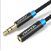 Удлинитель Audio Aux 3.5мм-3.5мм M/F Vention gold-plated 5m Black (VAB-B06-B500-M)