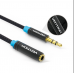 Удлинитель Audio Aux 3.5мм-3.5мм M/F Vention gold-plated 5m Black (VAB-B06-B500-M)
