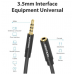 Удлинитель Audio Aux 3.5мм-3.5мм M/F Vention gold-plated 5m Black (VAB-B06-B500-M)
