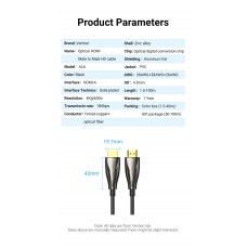 Кабель HDMI-HDMI v.2.0 Vention Optical Zinc PVC 4K 60Hz 18Gbps gold-plated 5m Black (ALABJ)