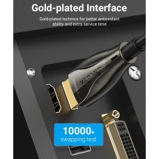 Кабель HDMI-HDMI v.2.0 Vention Optical Zinc PVC 4K 60Hz 18Gbps gold-plated 5m Black (ALABJ)
