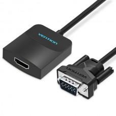 Адаптер HDMI-VGA v.1.4 Vention 1080P 60Hz 0.15m 3.5 audio microusb power Black (ACNBB)