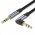 Кабель Audio Aux 3.5мм-3.5мм Vention M/M 90° Degrees Flat TPE gold-plated 1.5m Black (BANHG)