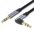 Кабель Audio Aux 3.5мм-3.5мм Vention M/M 90° Degrees Flat TPE gold-plated 1.5m Black (BANHG)