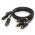 Кабель Audio 3RCA-3RCA F/F Vention 24К gold-plated 26 AWG 2m Black (BCABH)