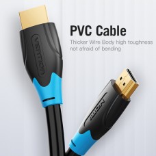 Кабель HDMI-HDMI v.2.0 Vention 4K 60Hz 18Gbps PVC Round gold-plated 1m Black (AACBF)