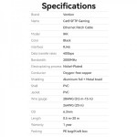 Патч-корд RJ45-RJ45 Vention Ethernet CAT8 SFTP 40Gbps 2000MHz Copper PVC Round 12m Black (IKKBM)