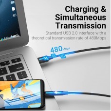 Адаптер Type-C-MicroUSB Vention F/M PVC 3A 480Mbps nickel-plated Black (CDXB0)