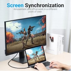 Кабель Type-C-DisplayPort v1.4 Vention PVC 8K 60Hz 4K 144Hz 2k 165Hz 1080P 240Hz 21.6 Gbps gold-plated 1.5m Black (CGYBG)