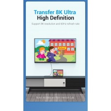 Кабель Type-C-DisplayPort v1.4 Vention PVC 8K 60Hz 4K 144Hz 2k 165Hz 1080P 240Hz 21.6 Gbps gold-plated 1.5m Black (CGYBG)