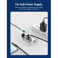 Кабель USB-DC5.5mm Vention PVC 5V 3A 0.5m Black (CEYBD)