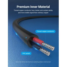Кабель USB-DC5.5mm Vention PVC 5V 3A 0.5m Black (CEYBD)